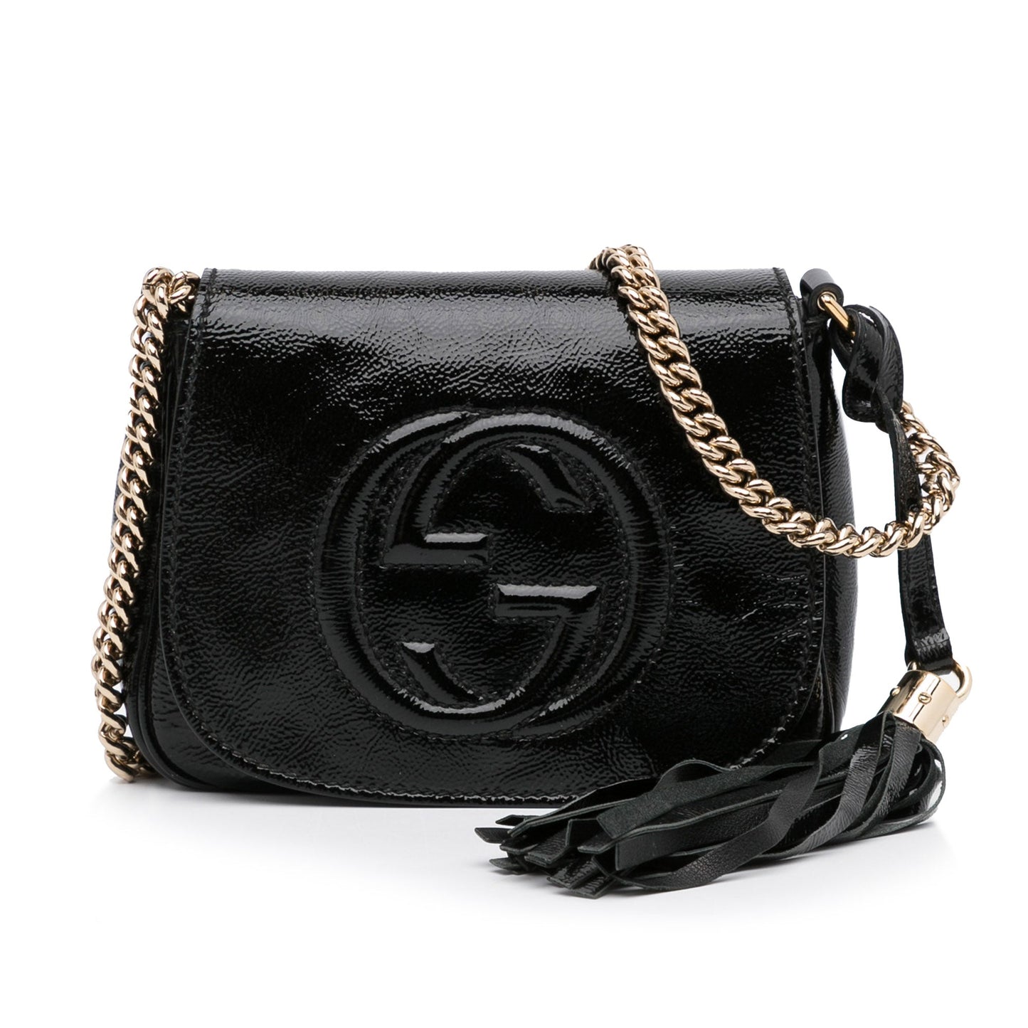 Gucci Soho Black Leather Patent Leather Crossbody