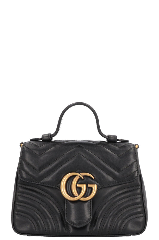 GUCCI Marmont Top Handle Bag Black