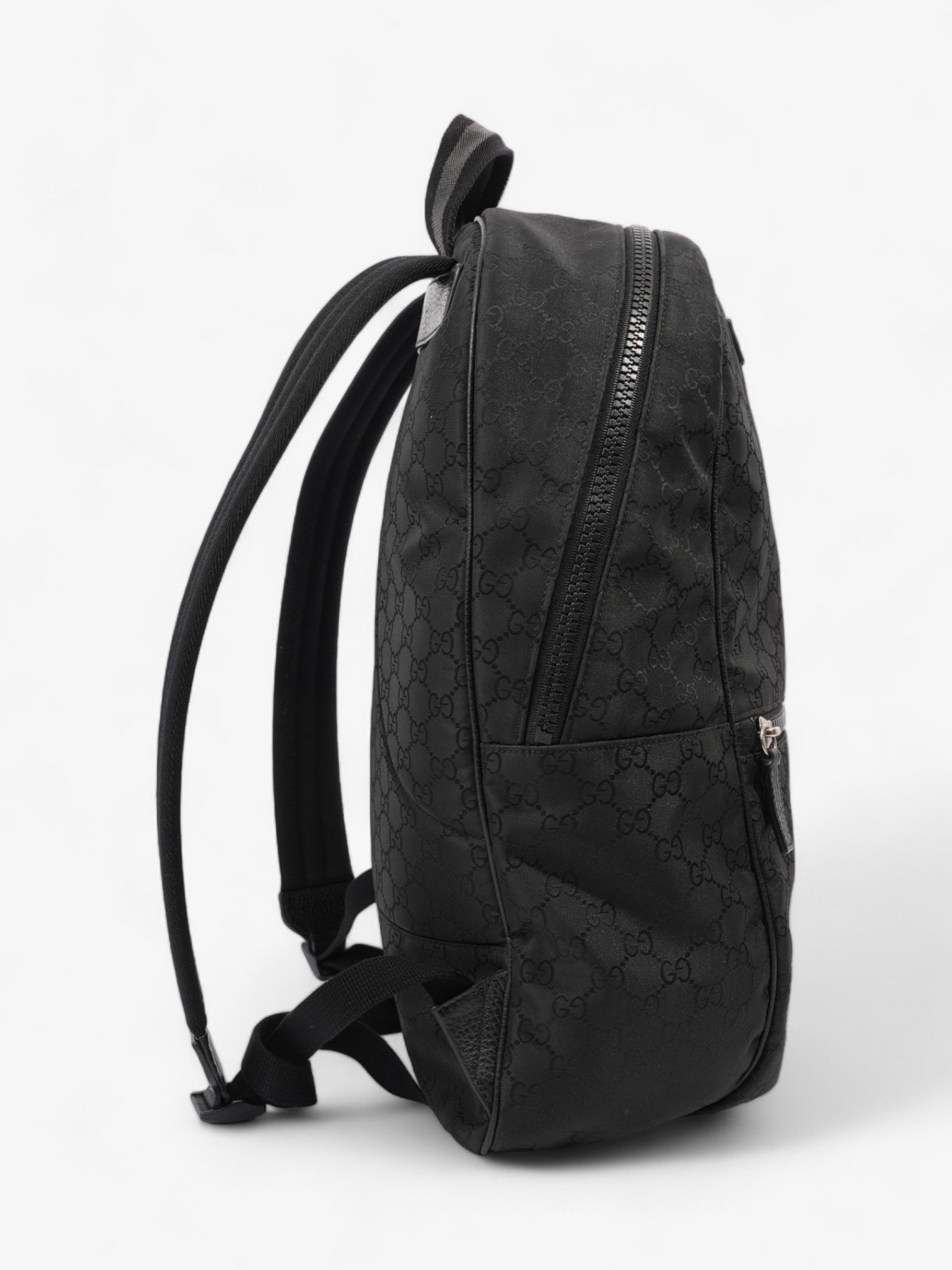 Gucci Double Zip Backpack Black GG Supreme Nylon