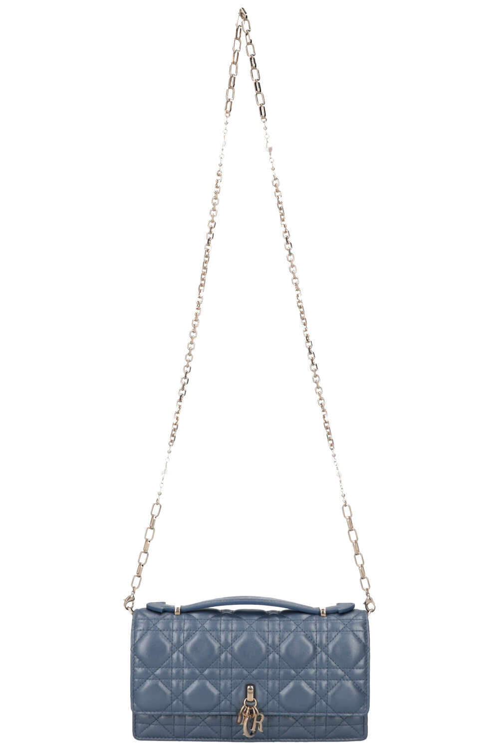 CHRISTIAN DIOR My Dior Top Handle Bag Cannage Pearl Blue