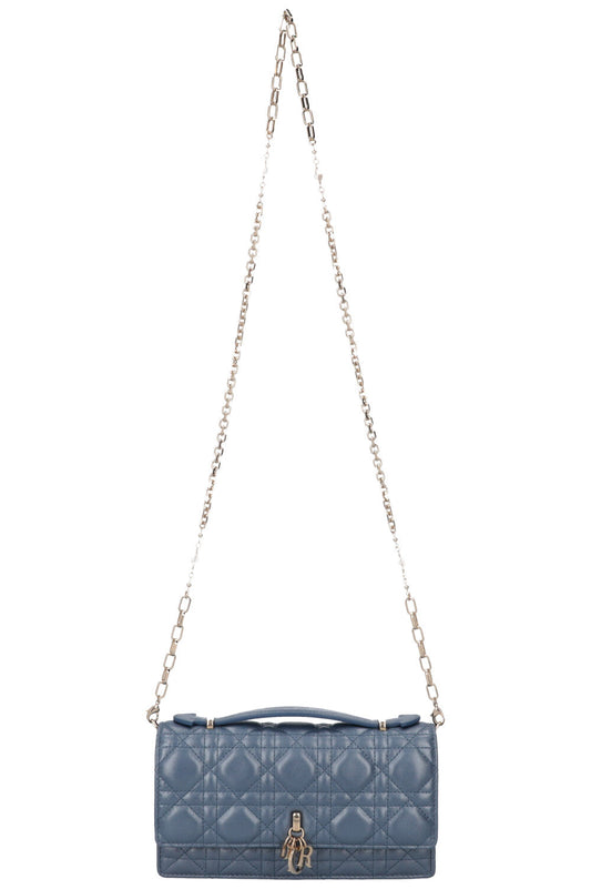 CHRISTIAN DIOR My Dior Top Handle Bag Cannage Pearl Blue