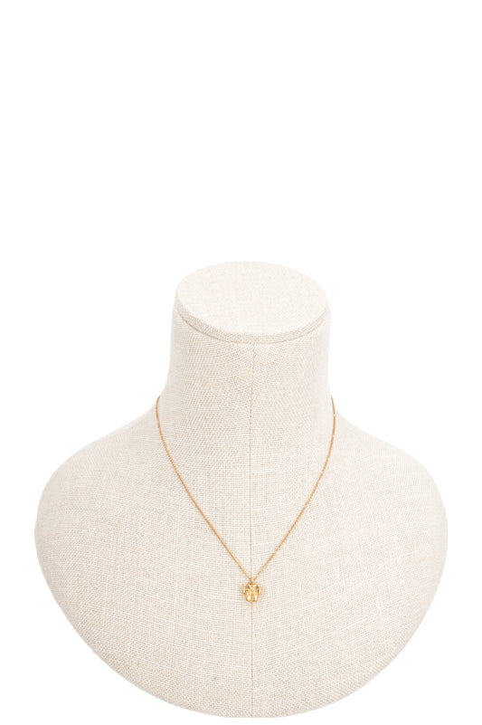 GUCCI Bee Heart Necklace 18k Yellow Gold