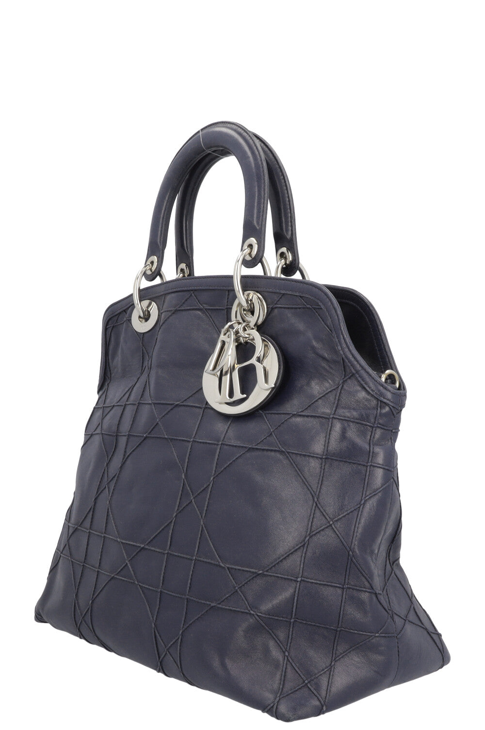CHRISTIAN DIOR Granville Cannage Tote Bag Navy
