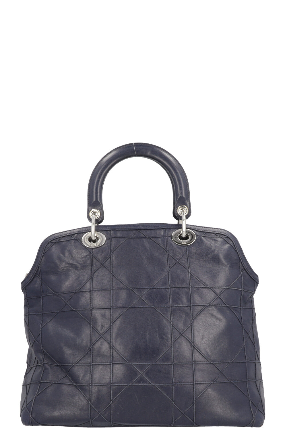 CHRISTIAN DIOR Granville Cannage Tote Bag Navy