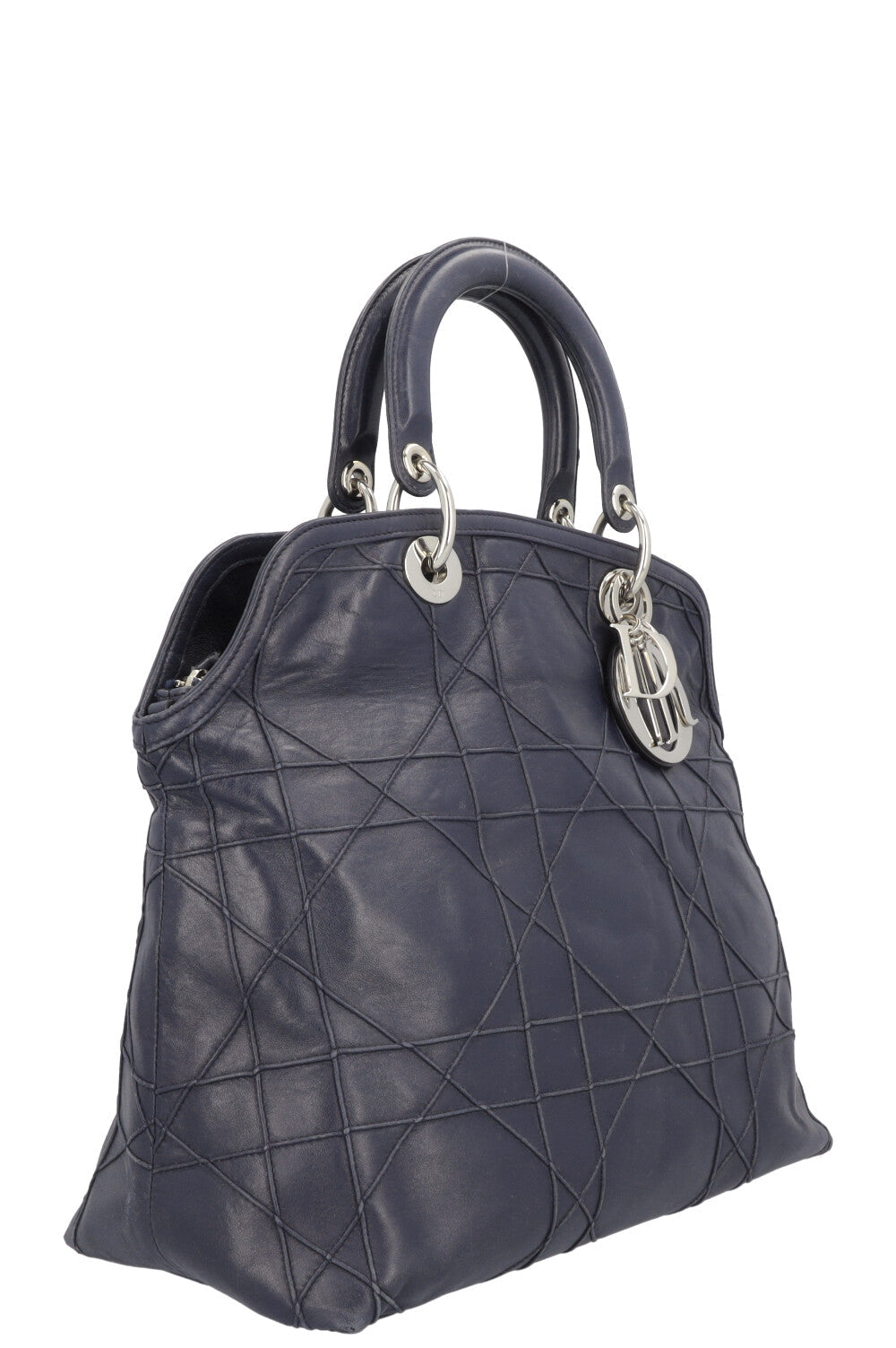 CHRISTIAN DIOR Granville Cannage Tote Bag Navy