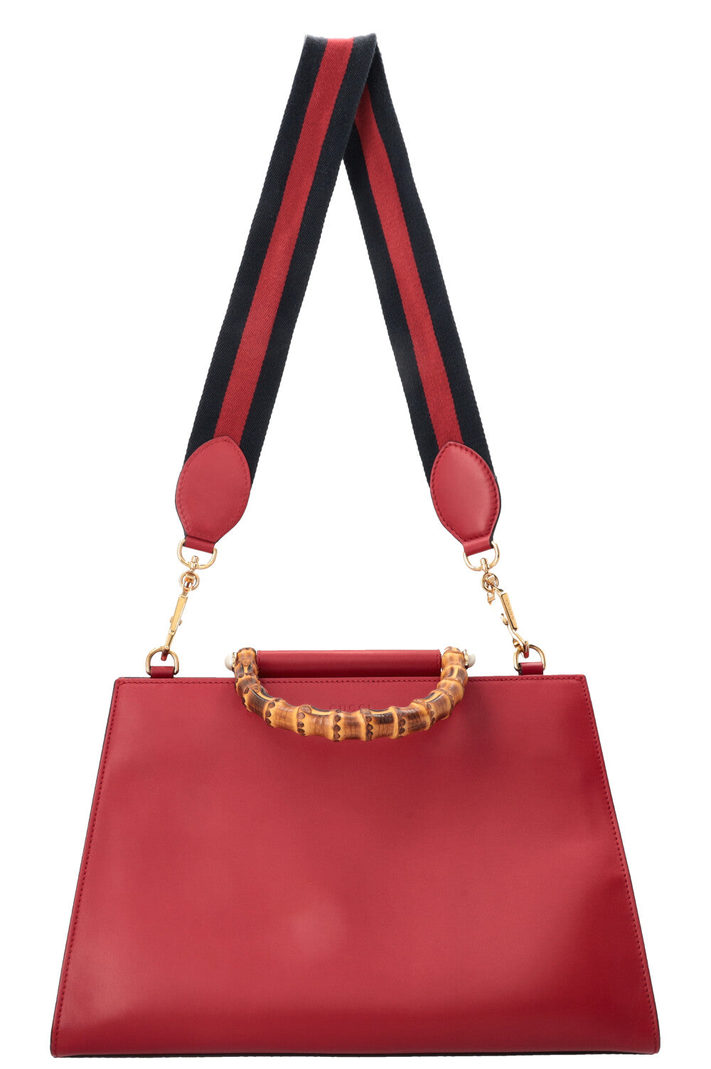 GUCCI Bamboo Top Handle Tote Bag Red