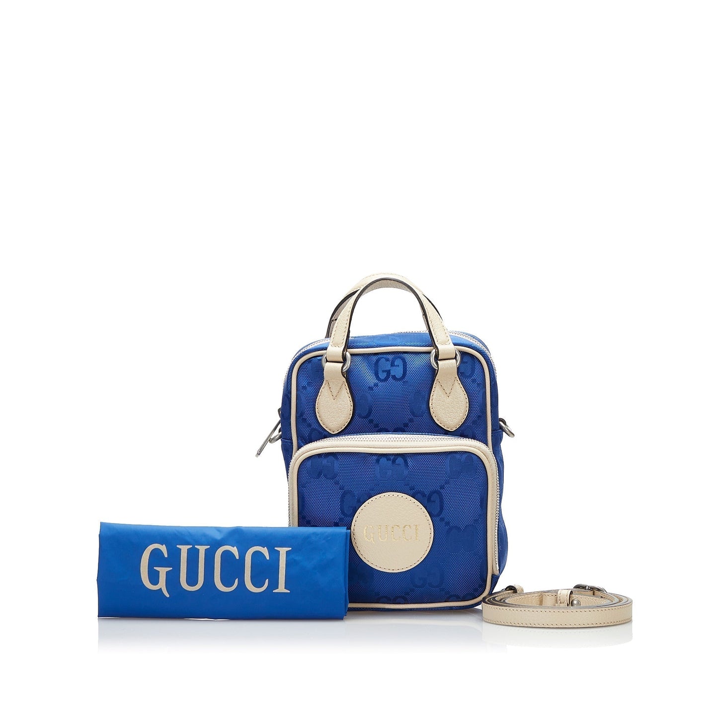 Gucci Nylon Leather Top Handle Handbag