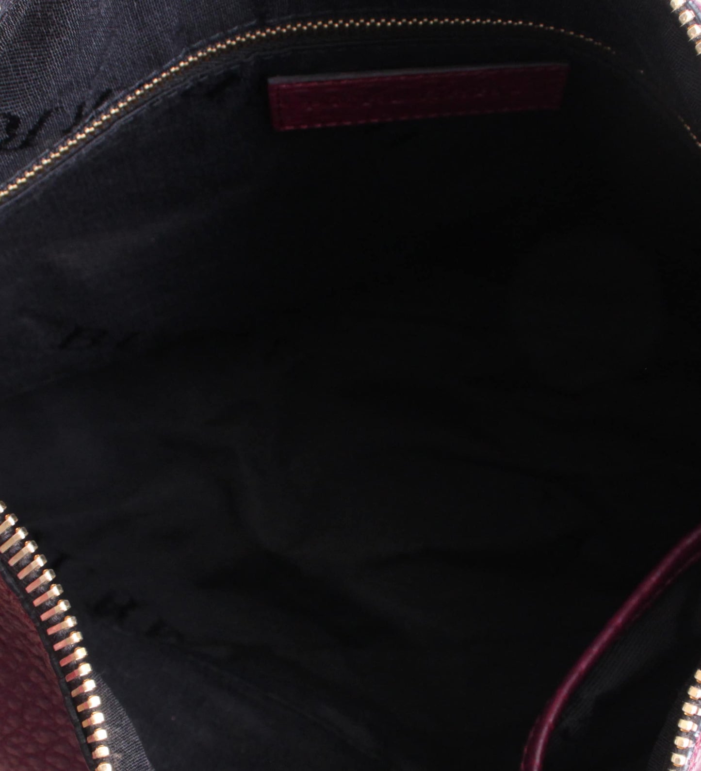 BURBERRY Grained Leather Ledbury Shoulder Bag Purple
