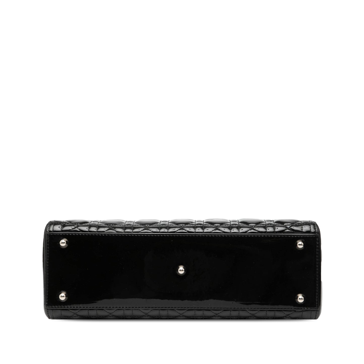 Black Dior Large Patent Cannage Lady Dior Satchel