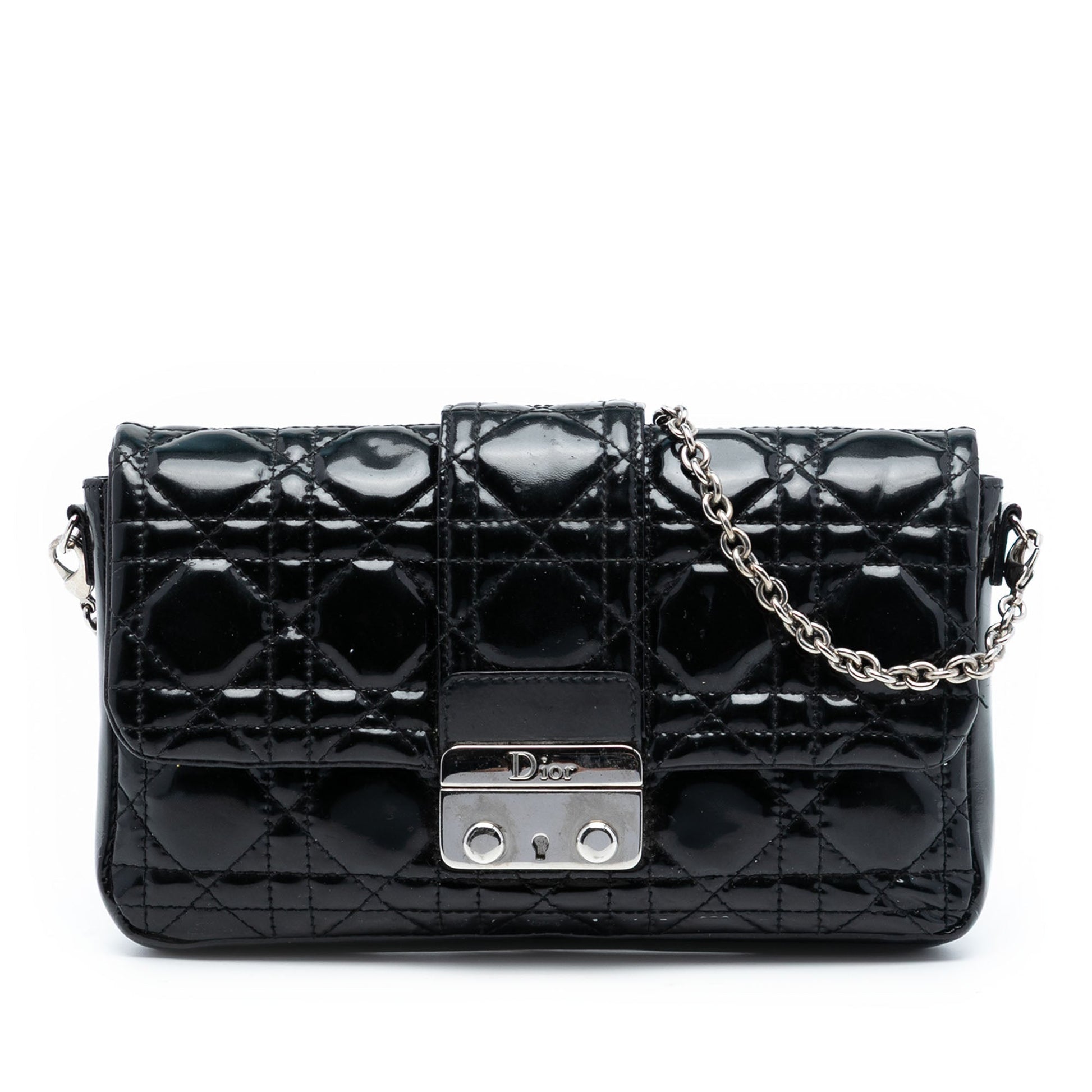 Black Dior Patent Cannage Miss Dior Promenade Crossbody