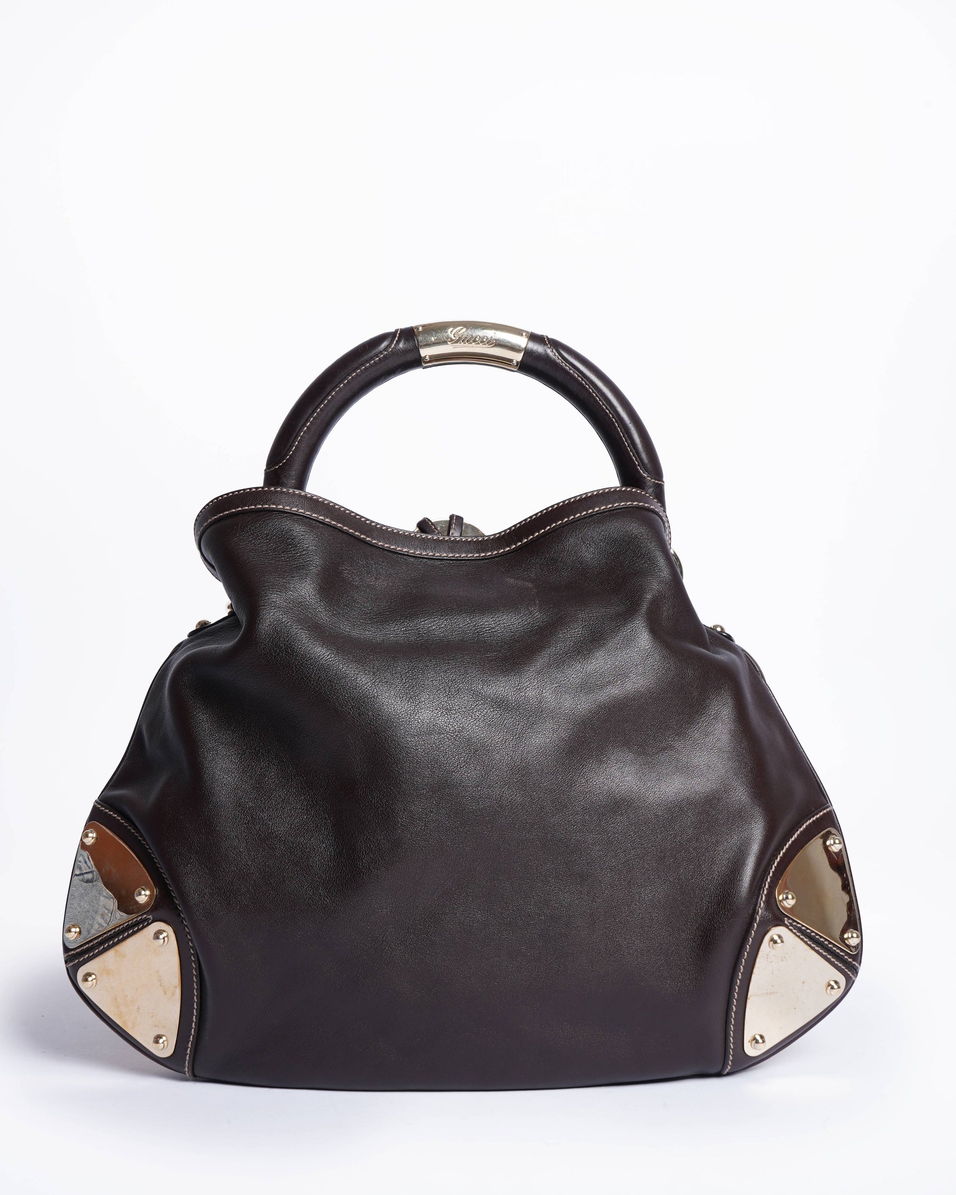 Gucci Lou Carryall Leather Top Handle Handbag