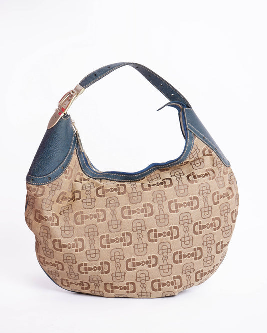 Gucci Monogram Leather Canvas Shoulder Bag