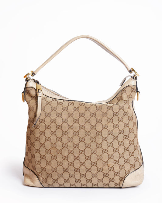Gucci Lou Monogram Leather Canvas Shoulder Bag