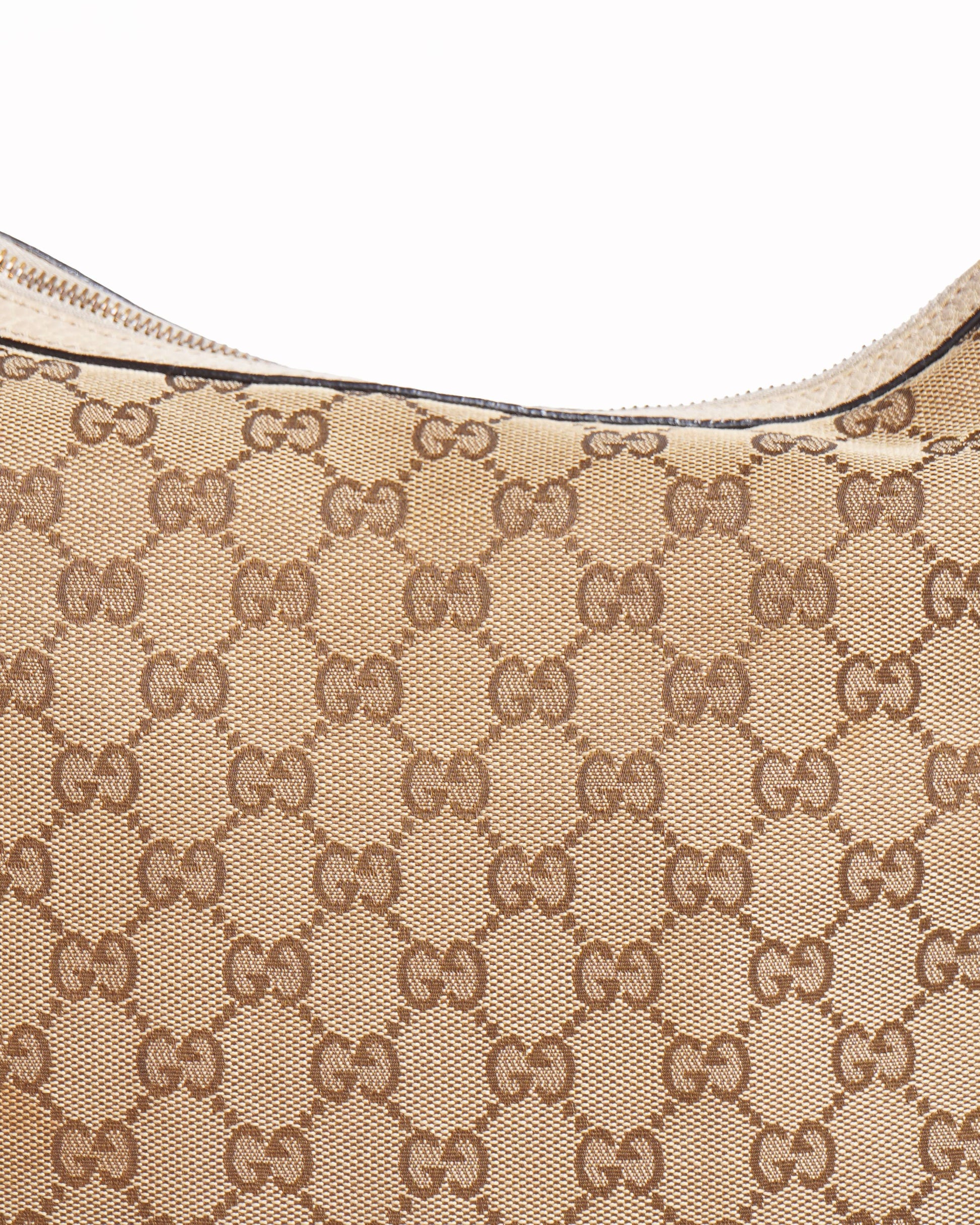 Gucci Lou Monogram Leather Canvas Shoulder Bag