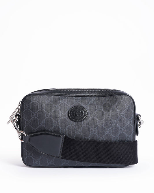 Gucci Lou Monogram Leather Canvas Crossbody