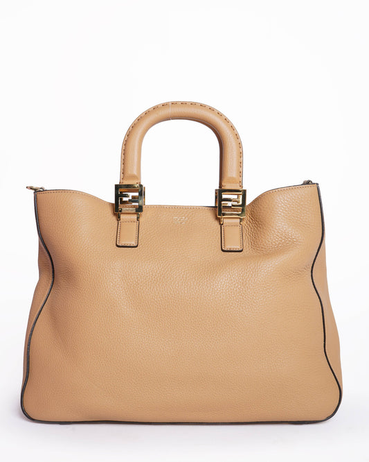 Fendi Selleria Romano Leather Tote Shoulder Bag