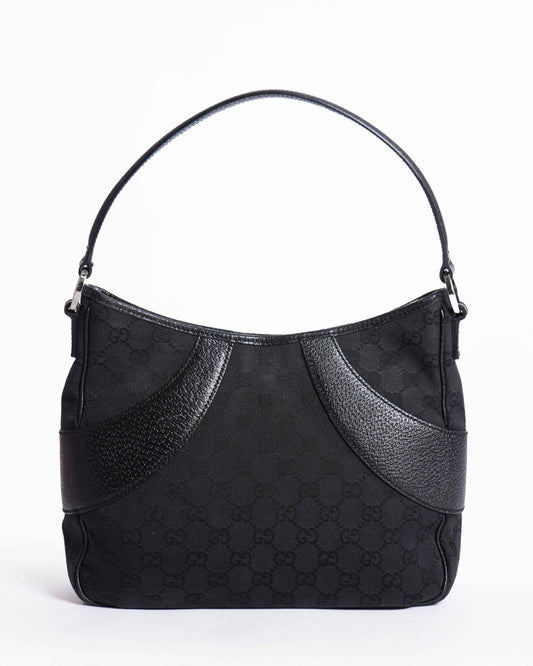 Gucci Lou Monogram Leather Canvas Shoulder Bag