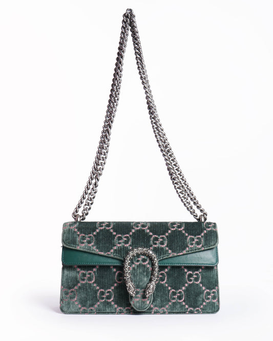Gucci Lou Monogram Chain Leather Shoulder Bag
