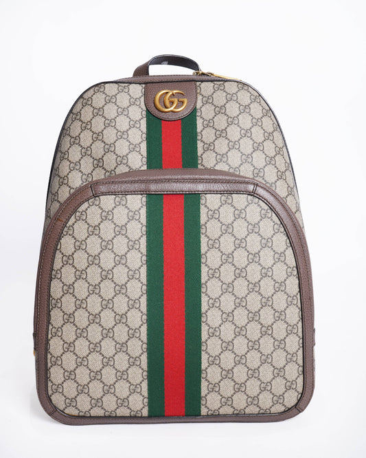 Gucci Monogram Leather Canvas Backpack