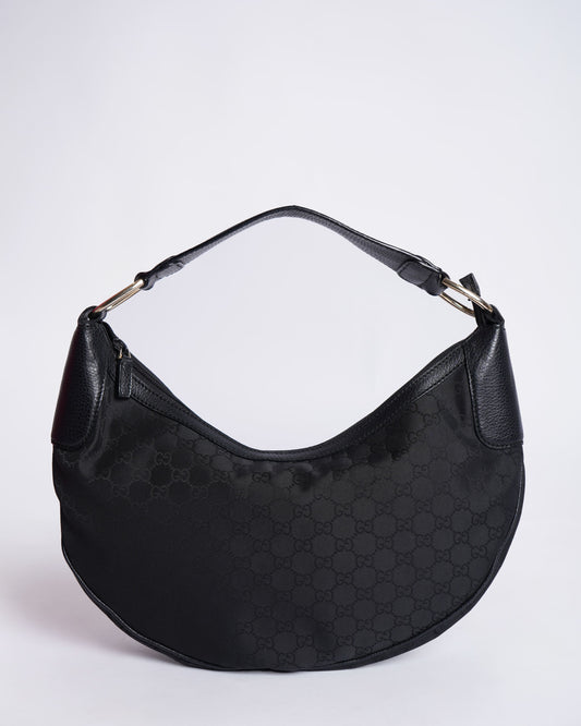 Gucci Lou Monogram Leather Canvas Shoulder Bag