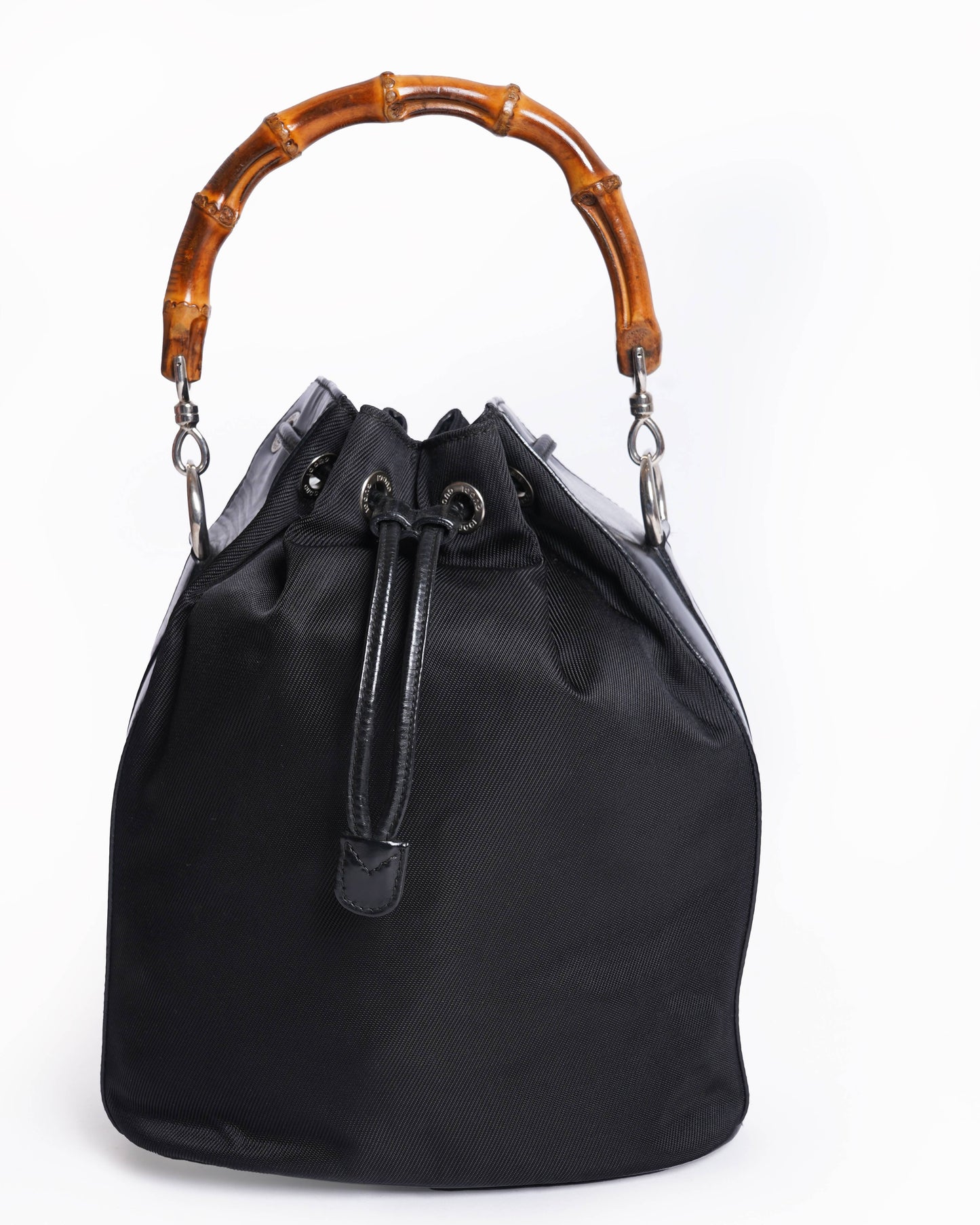Gucci Nylon Leather Top Handle Crossbody