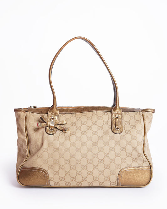 Gucci Lou Monogram Leather Canvas Tote