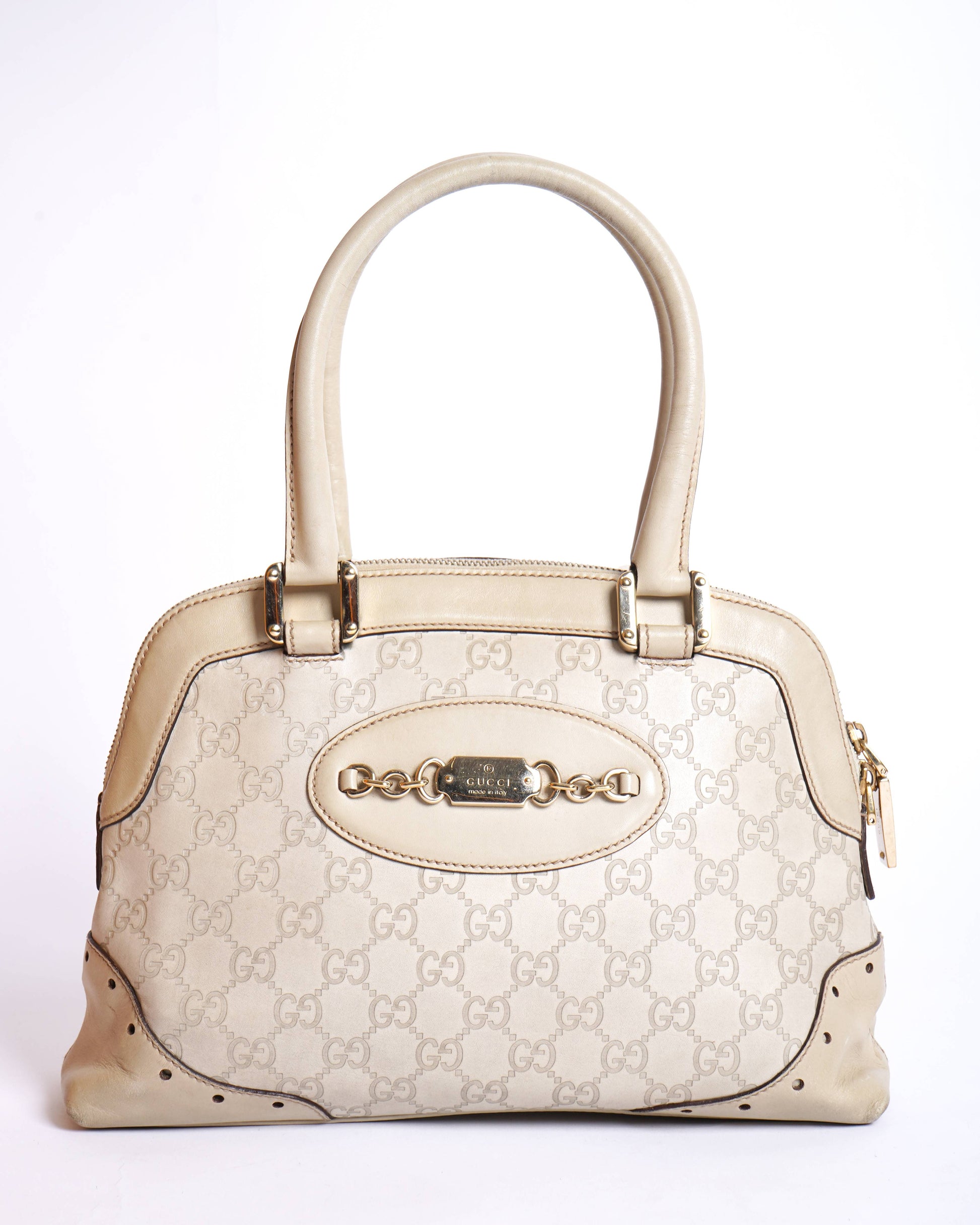 Gucci Monogram Leather Top Handle Handbag
