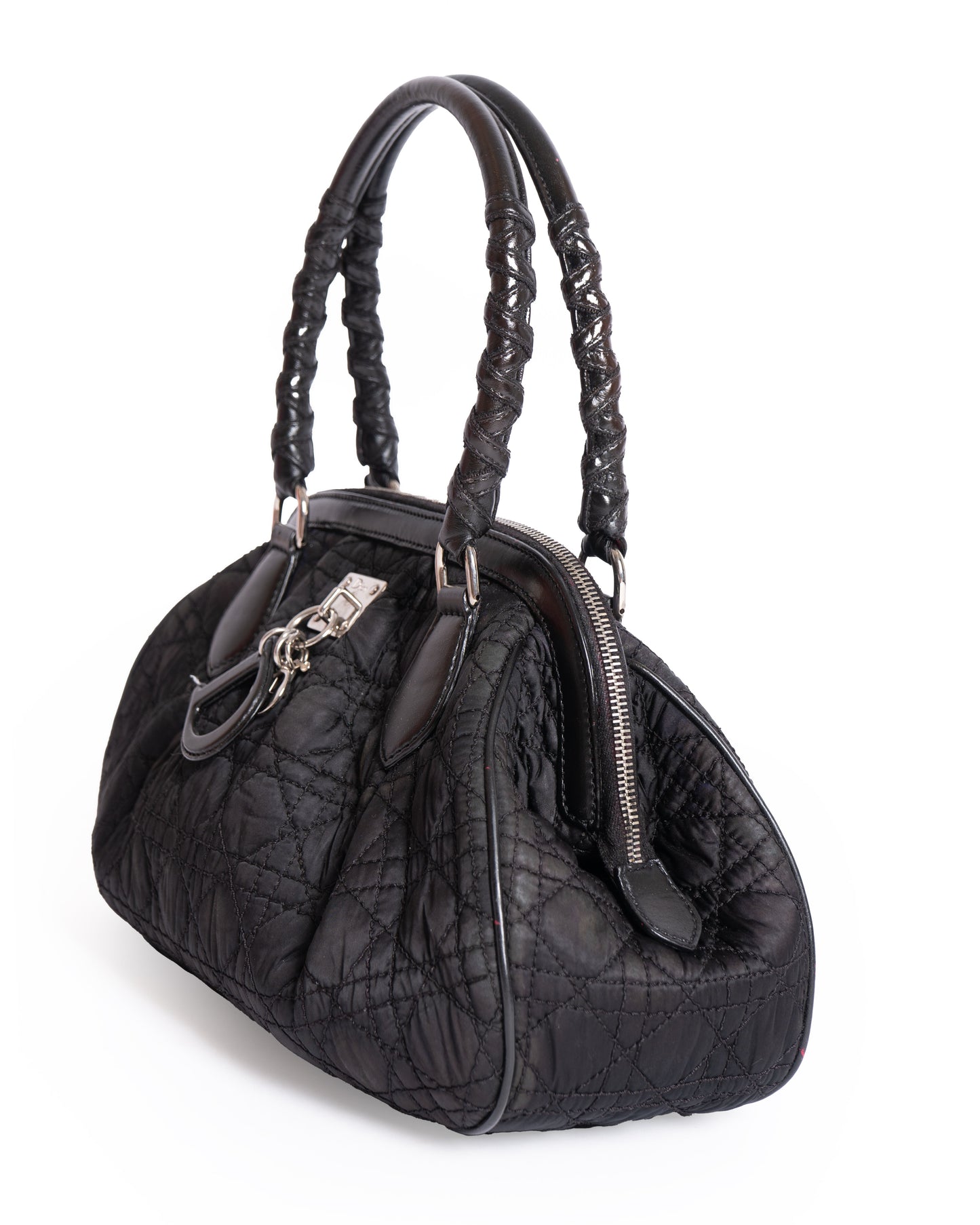 Christian Dior Satin Cannage Charming Doctors Bag Black