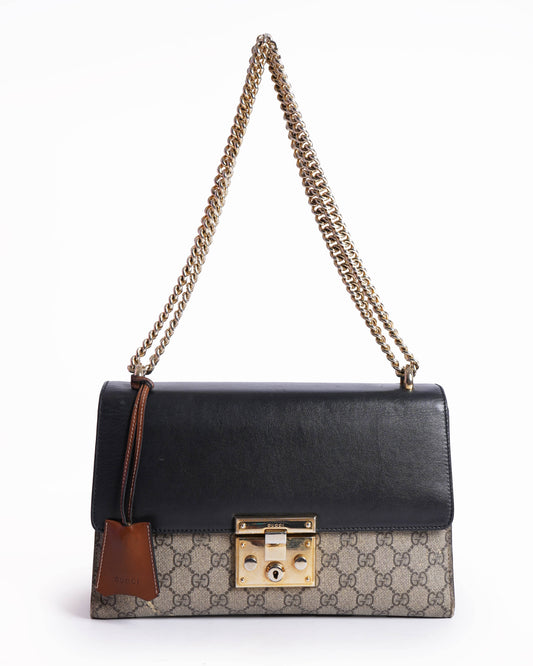 Gucci Monogram Chain Leather Shoulder Bag
