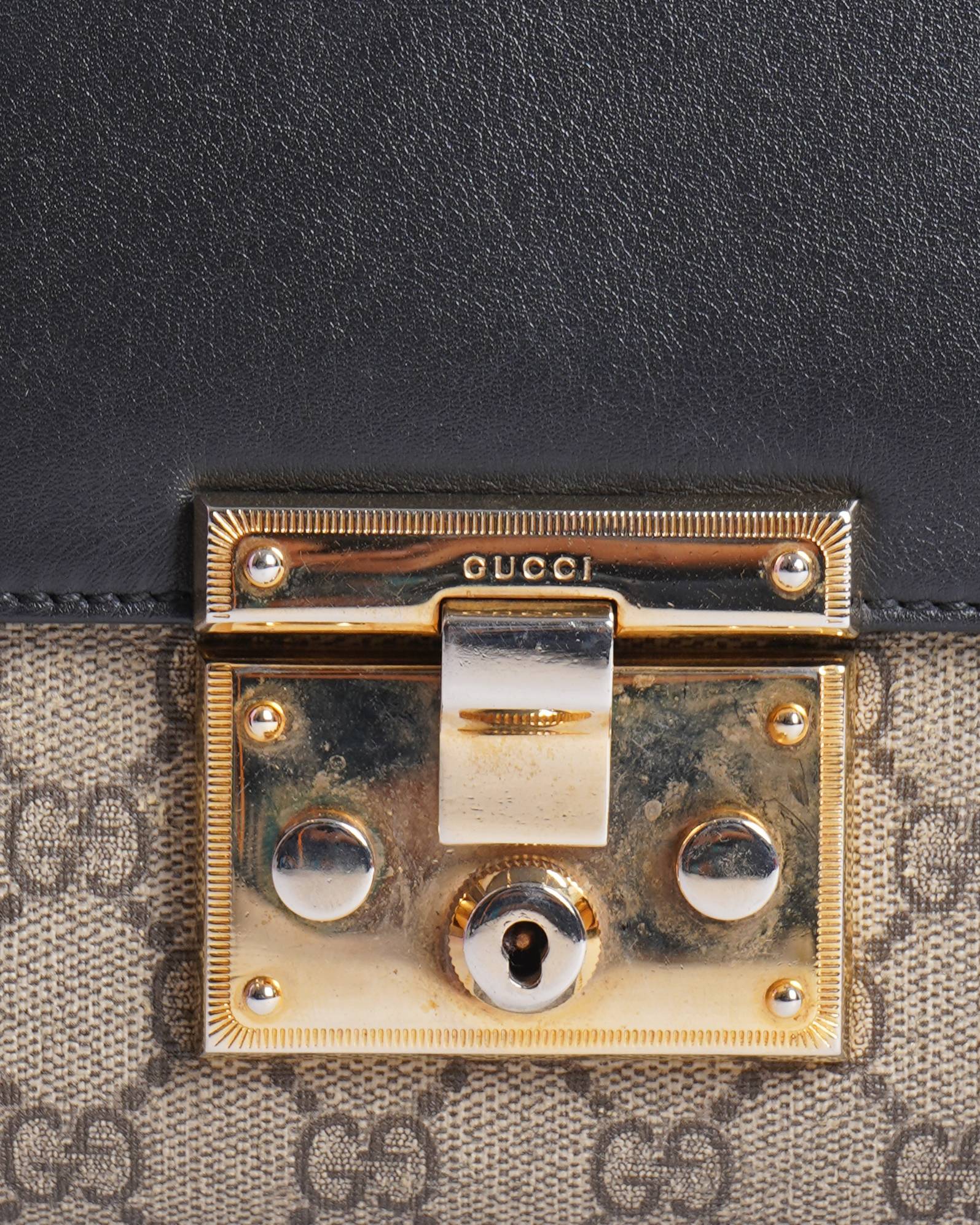 Gucci Monogram Chain Leather Shoulder Bag
