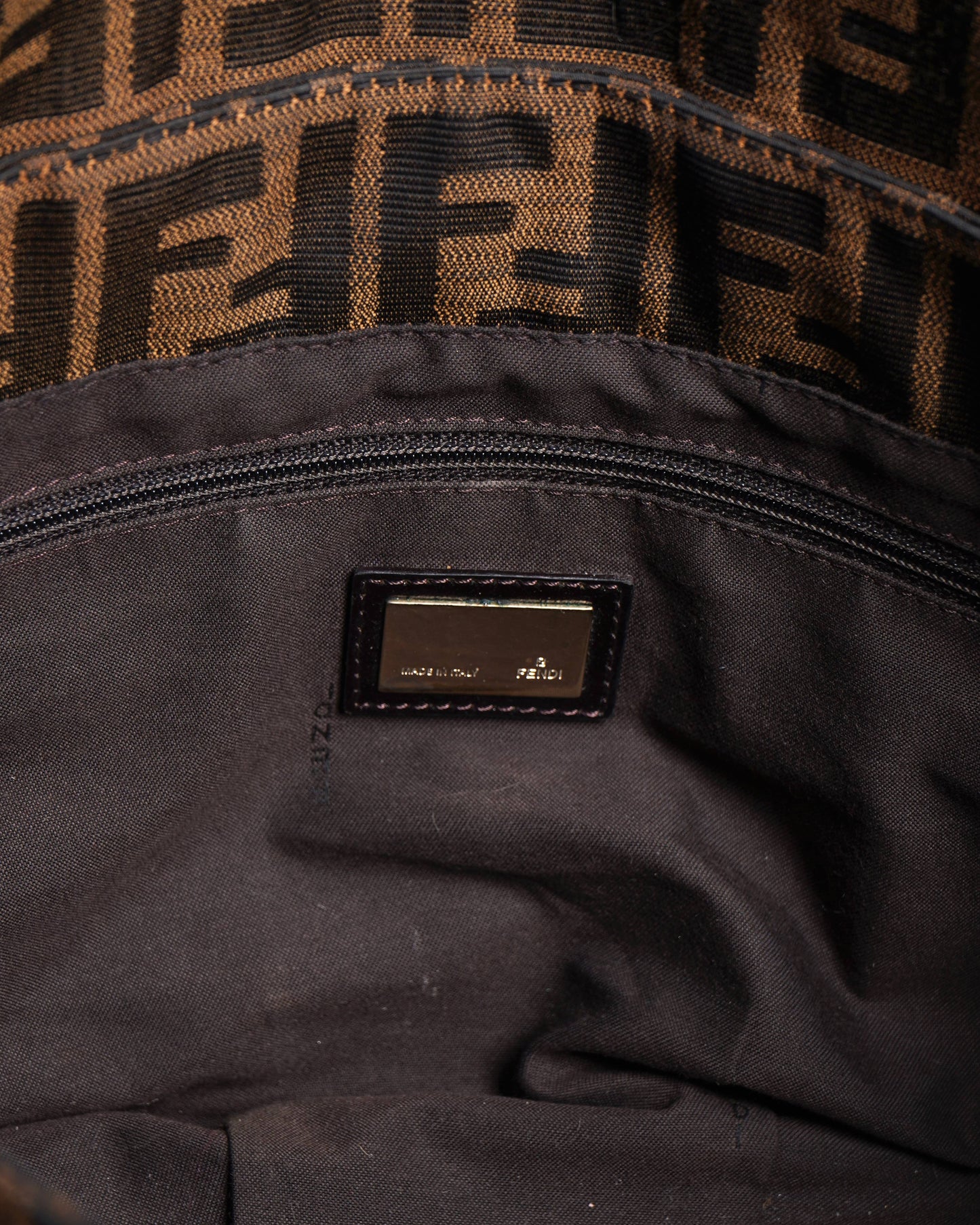 Fendi mia flap medium zucca canvas shoulder bag