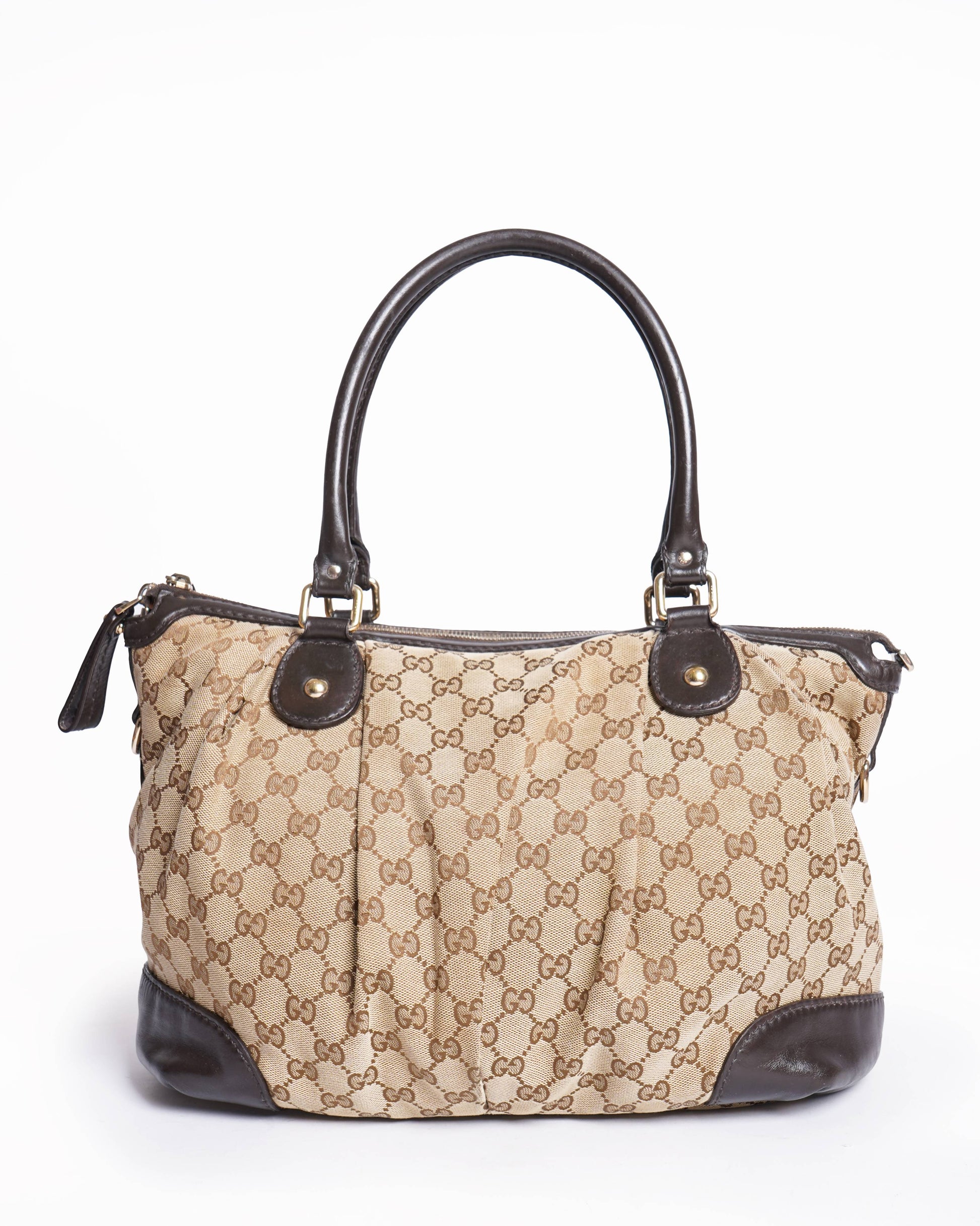 Gucci Monogram Leather Canvas Shoulder Bag