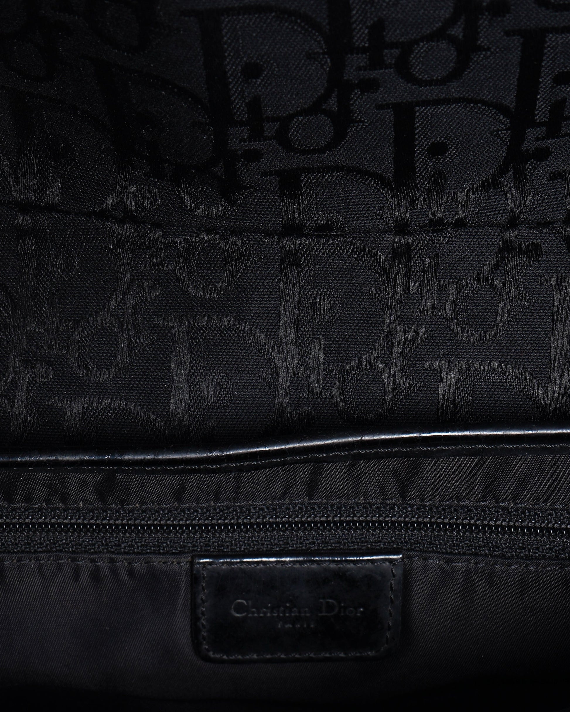 Christian dior saddle bag in black signature canvas logo