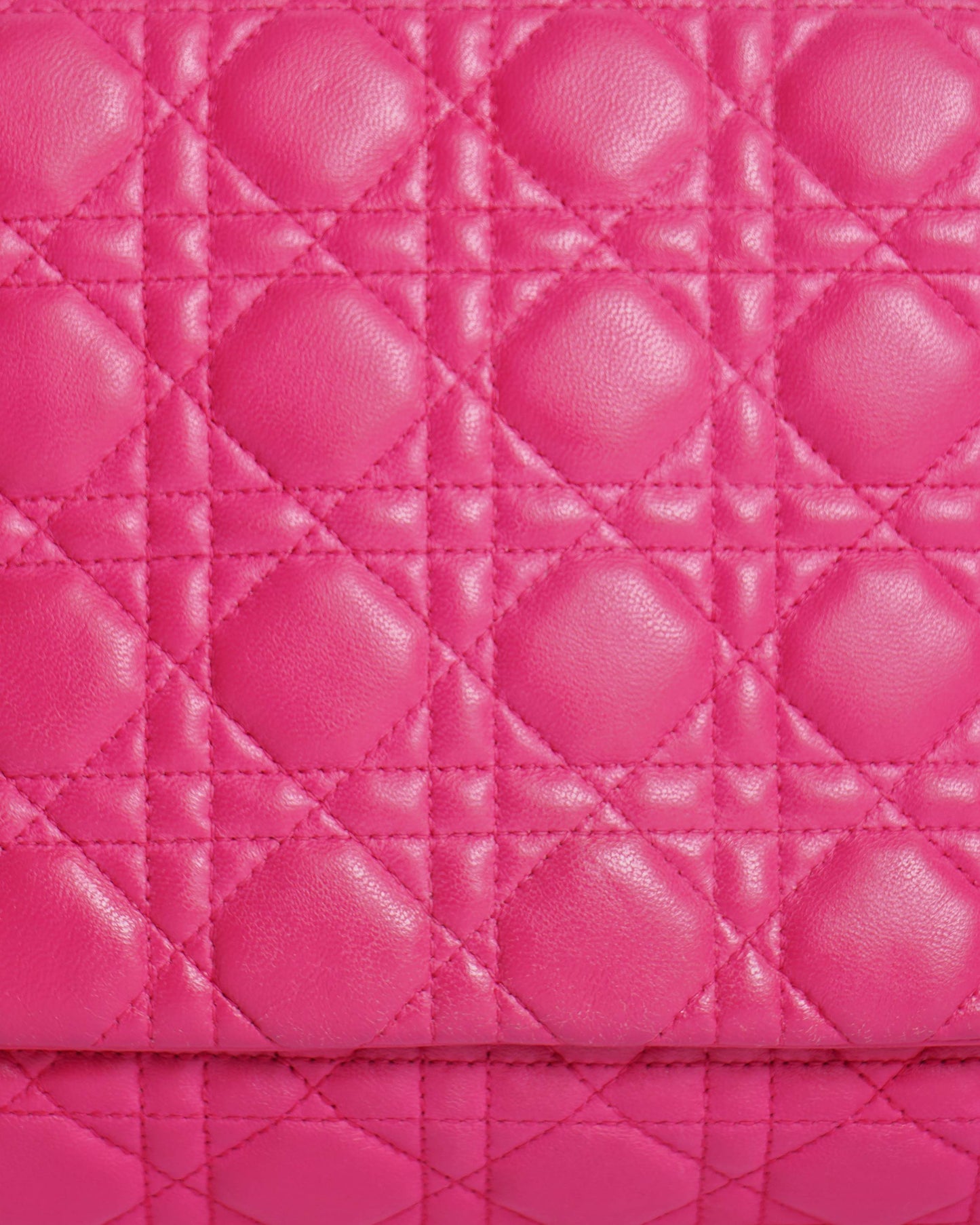 Christian Dior pink quilted cannage flap bag