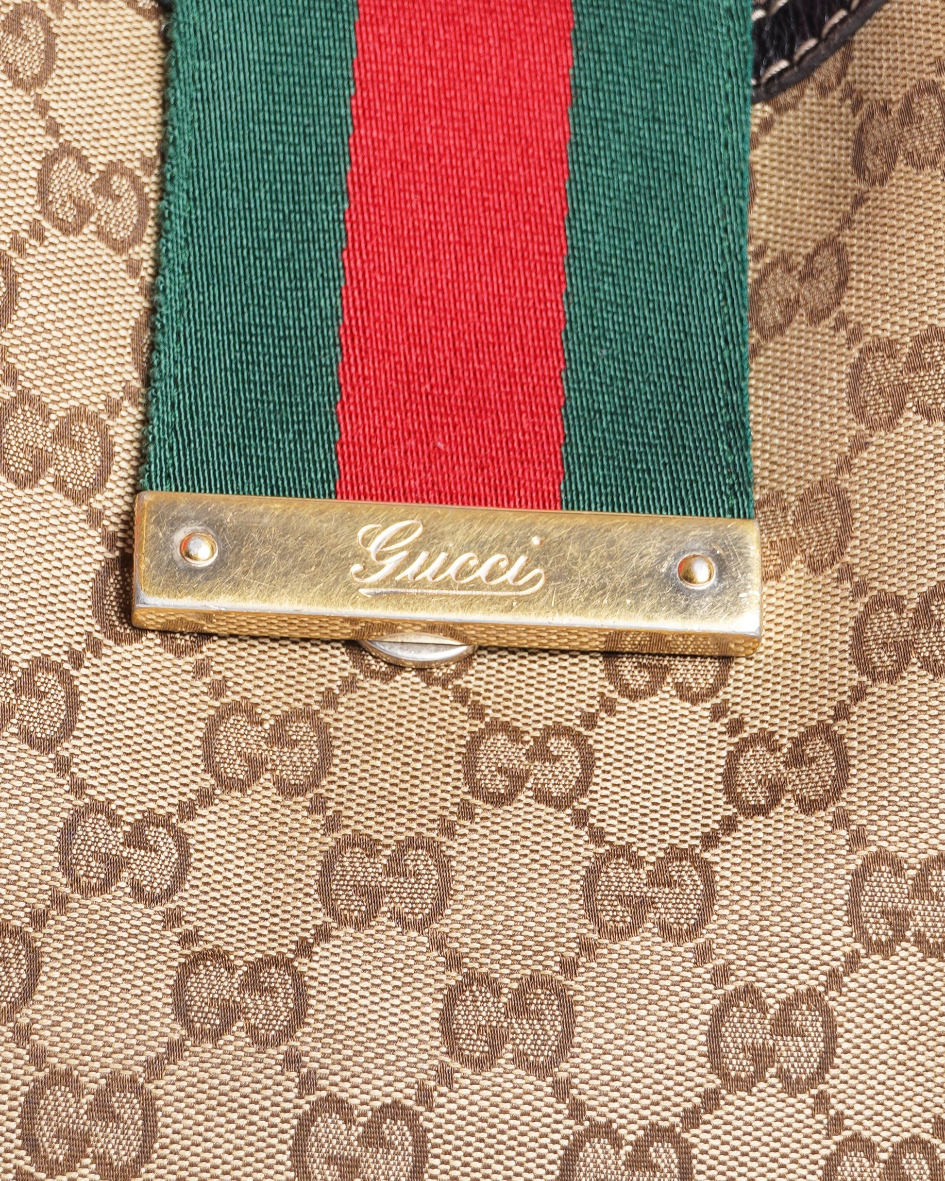 Gucci Lou Monogram Leather Canvas Tote