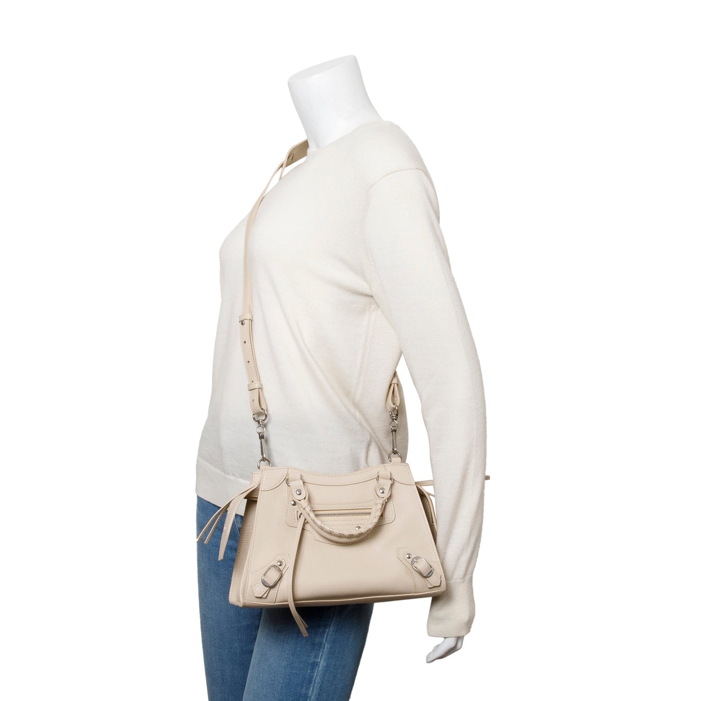 Balenciaga 2022 Beige Calfskin Leather Neo Classic XS City Bag