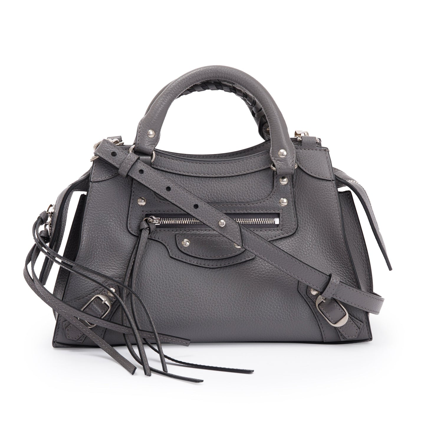 Balenciaga 2022 Grey Calfskin Leather Neo Classic XS City Bag