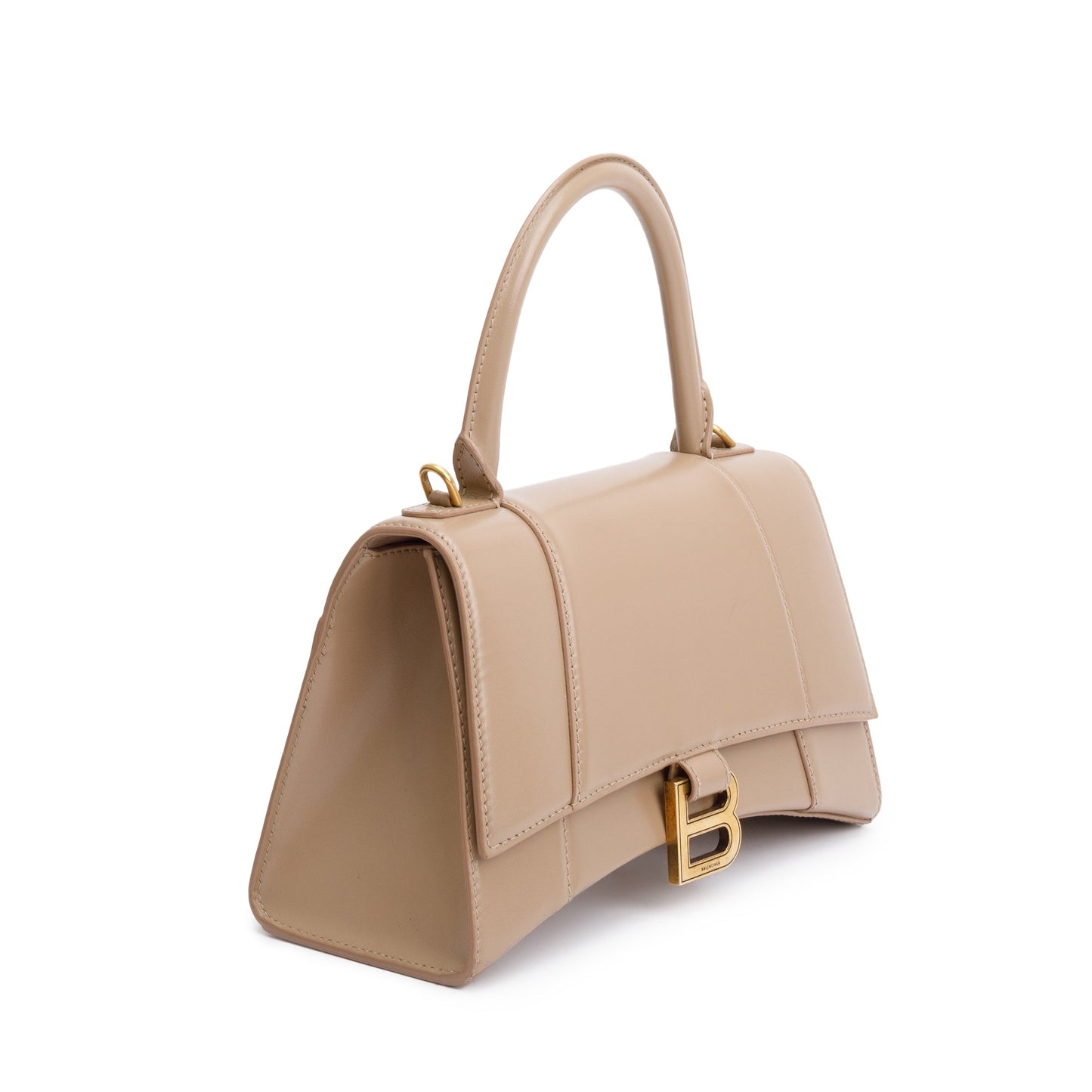 Balenciaga Beige Leather Small Hourglass Top Handle Bag