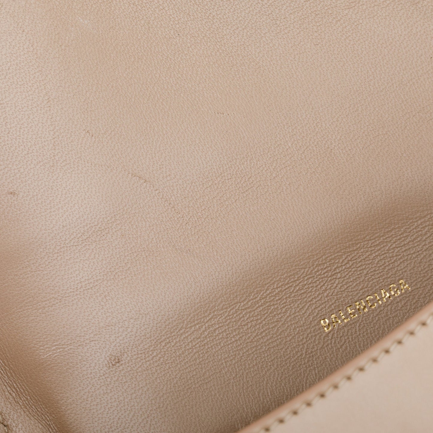 Balenciaga Beige Leather Small Hourglass Top Handle Bag