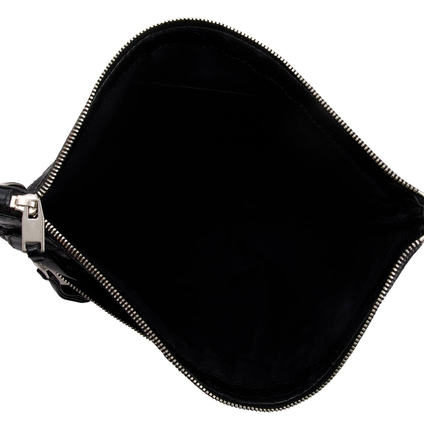 Balenciaga Black Agneau Arena Leather Motocross Classic Clip L Pouch