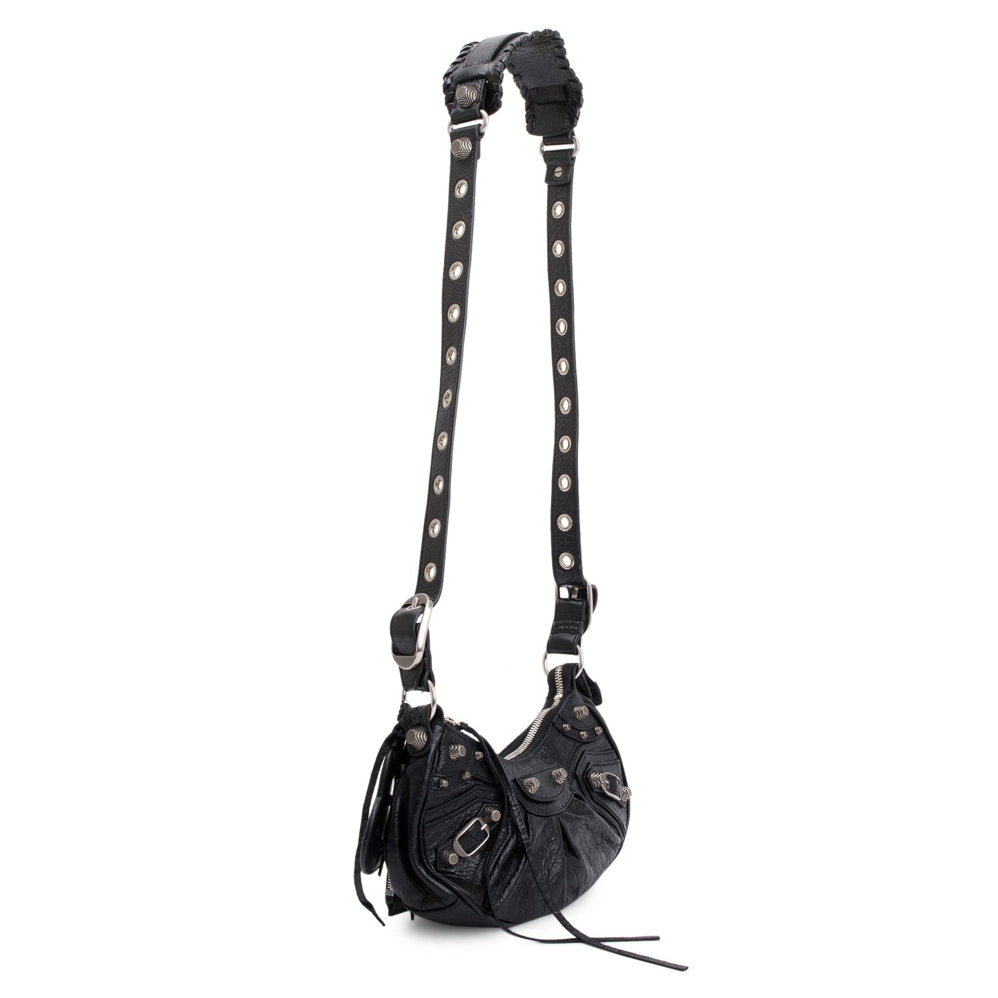 Balenciaga Black Arena Calfskin Leather Le Cagole XS Shoulder Bag