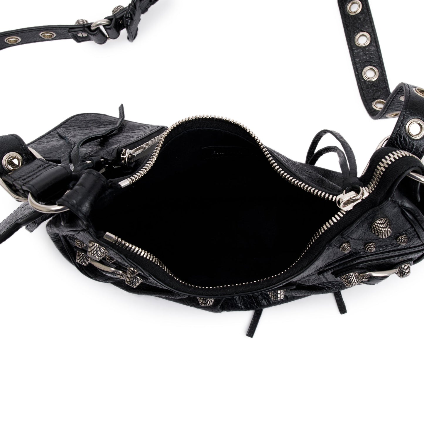 Balenciaga Black Arena Calfskin Leather Le Cagole XS Shoulder Bag