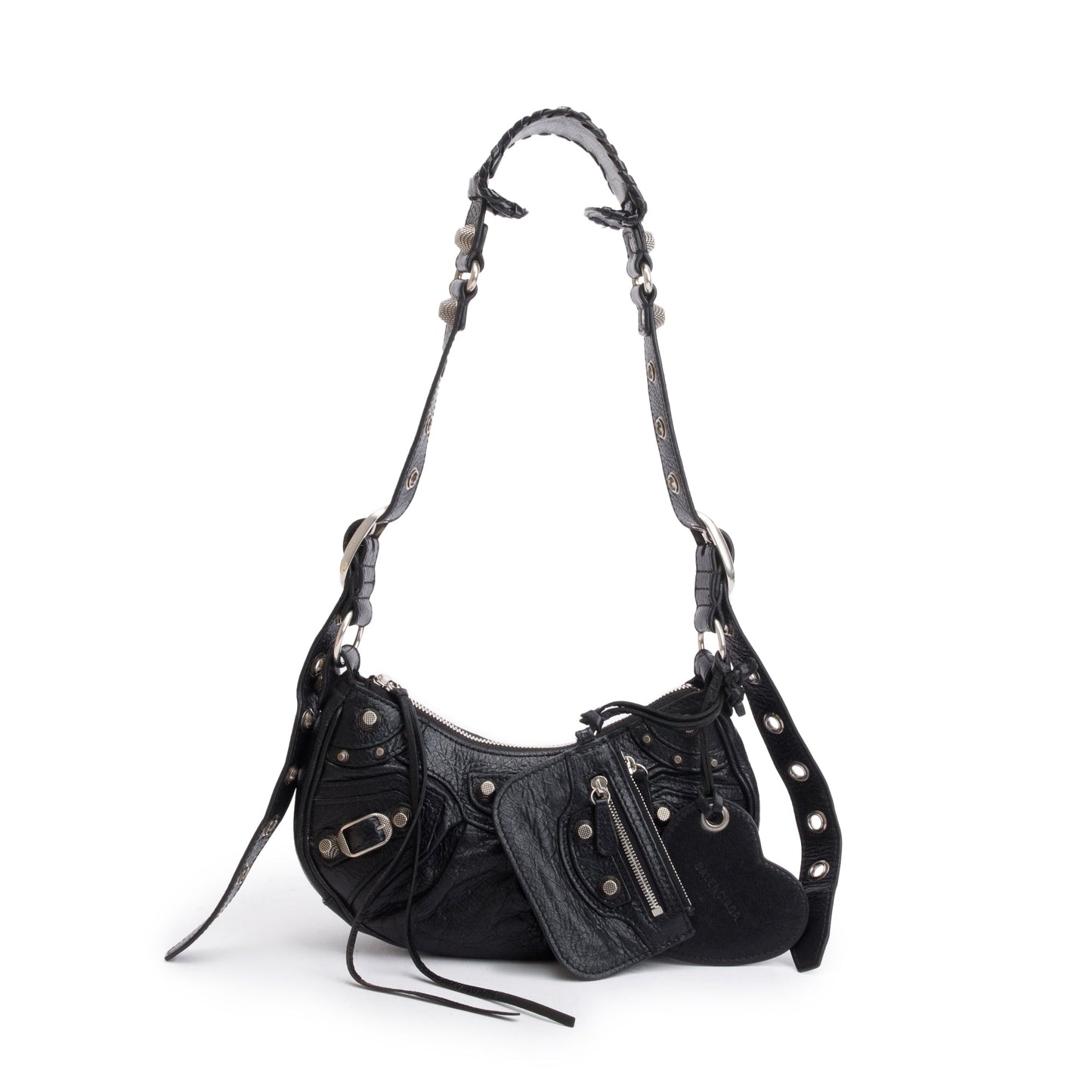 Balenciaga Black Arena Calfskin Leather Le Cagole XS Shoulder Bag