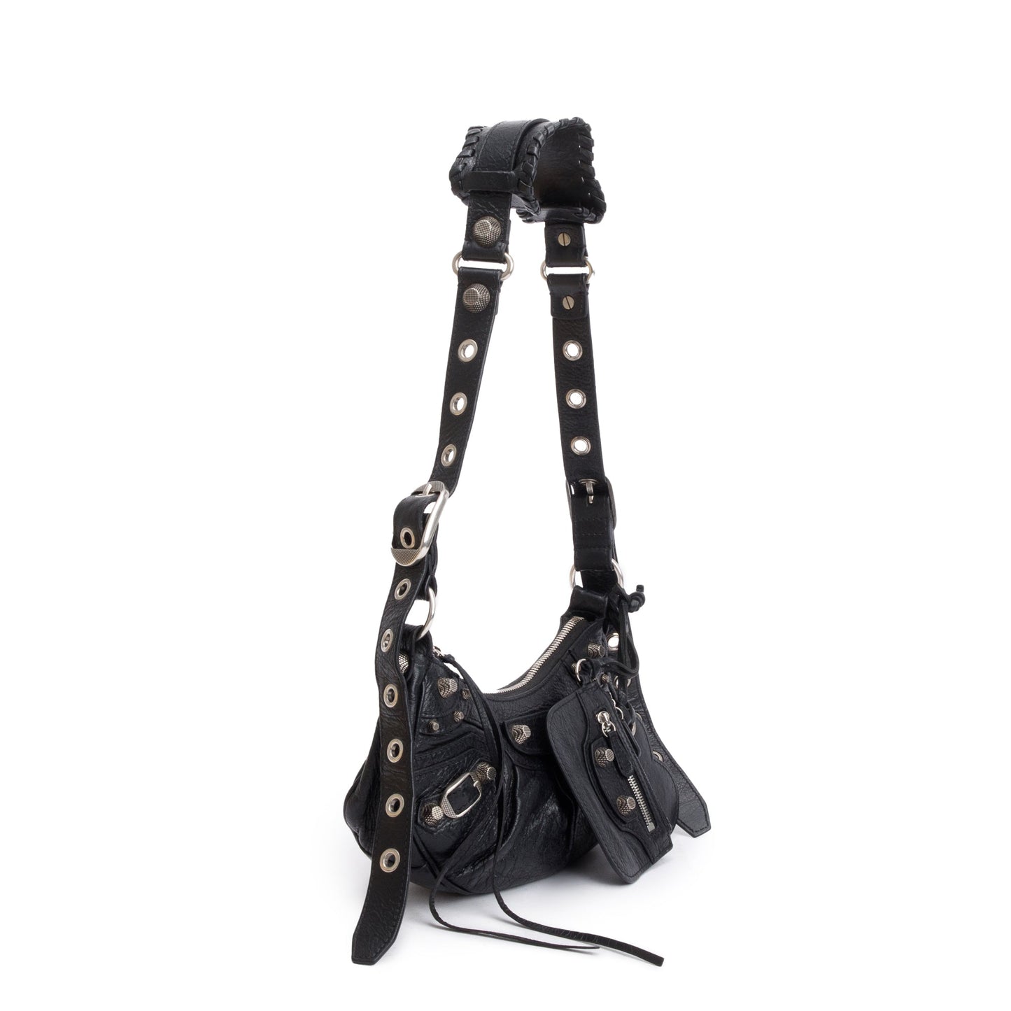 Balenciaga Black Arena Calfskin Leather Le Cagole XS Shoulder Bag