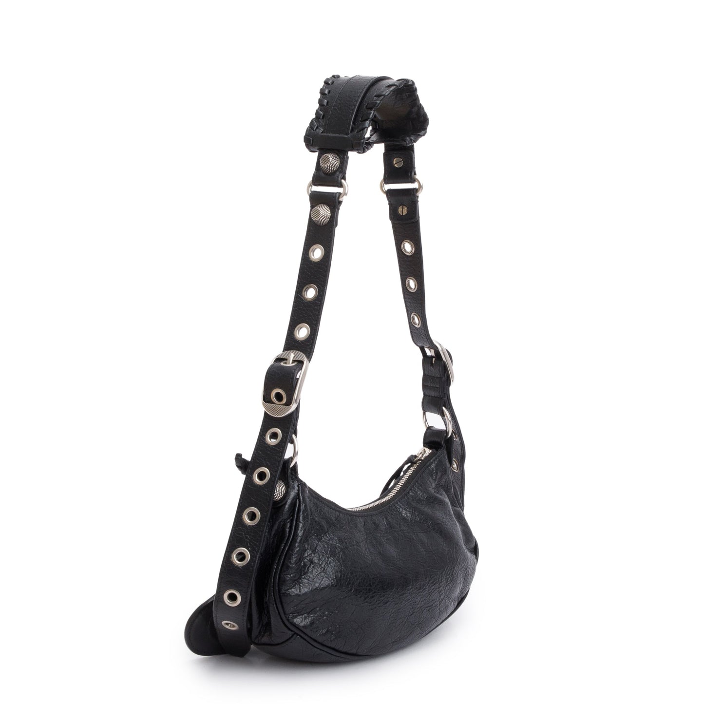 Balenciaga Black Arena Calfskin Leather Le Cagole XS Shoulder Bag