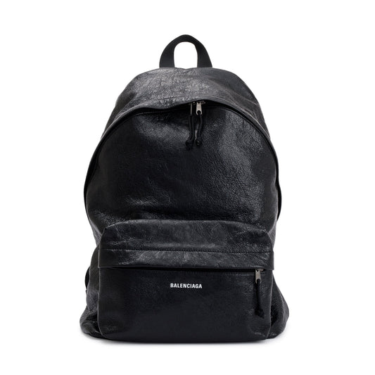 Balenciaga Black Arena Lambskin Leather Explorer Backpack