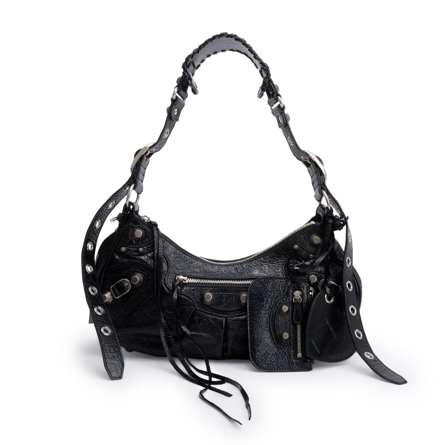 Balenciaga Black Arena Leather Le Cagole Small Shoulder Bag