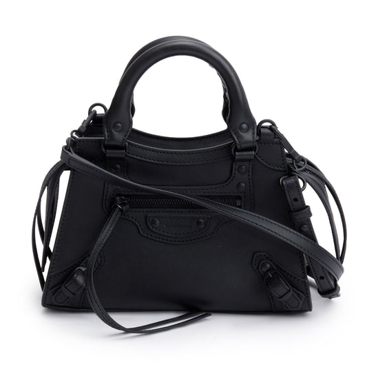 Balenciaga Black Calfskin Leather MIni Neo Classic Top Handle Bag