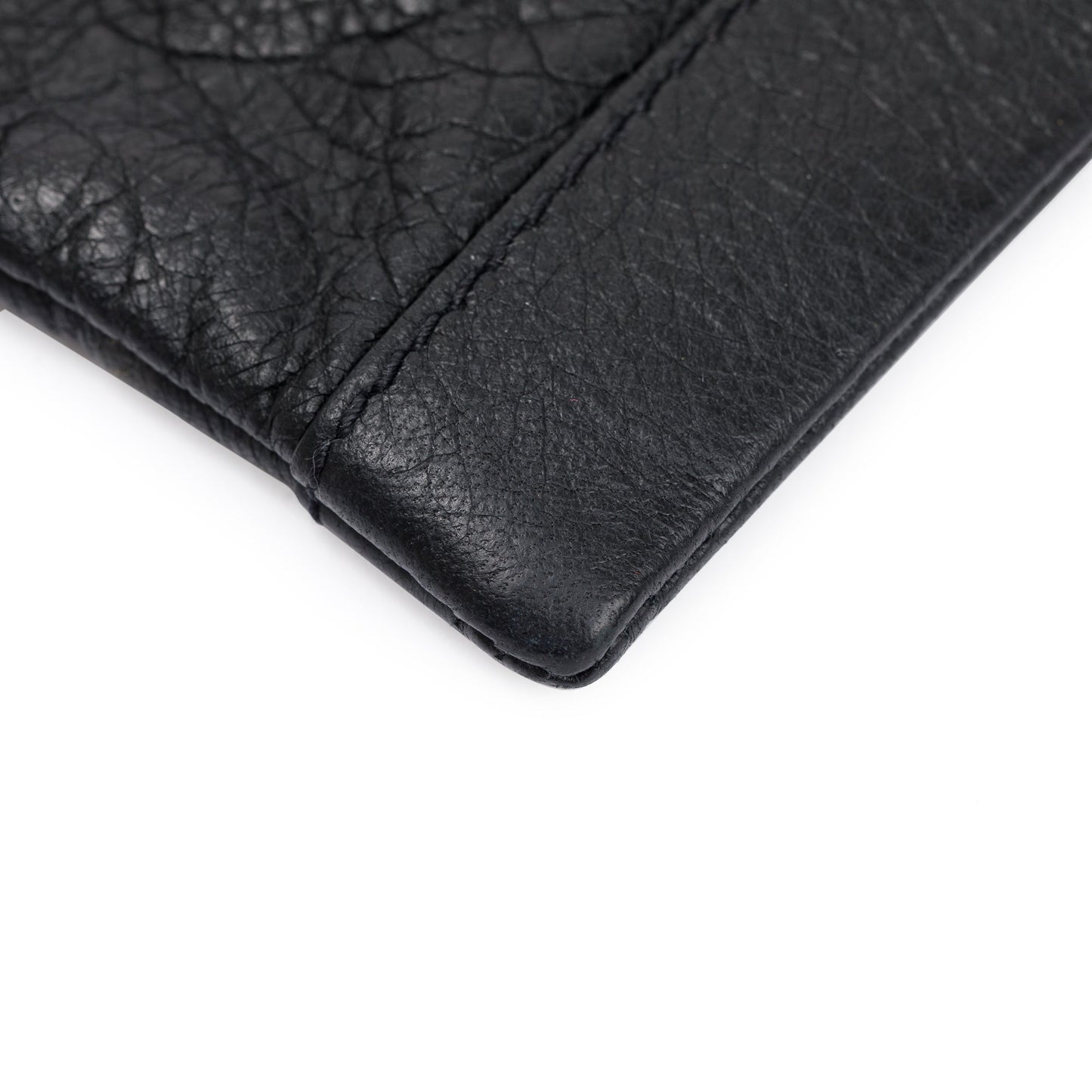 Balenciaga Black Calfskin Motocross Classic Clip L Pouch