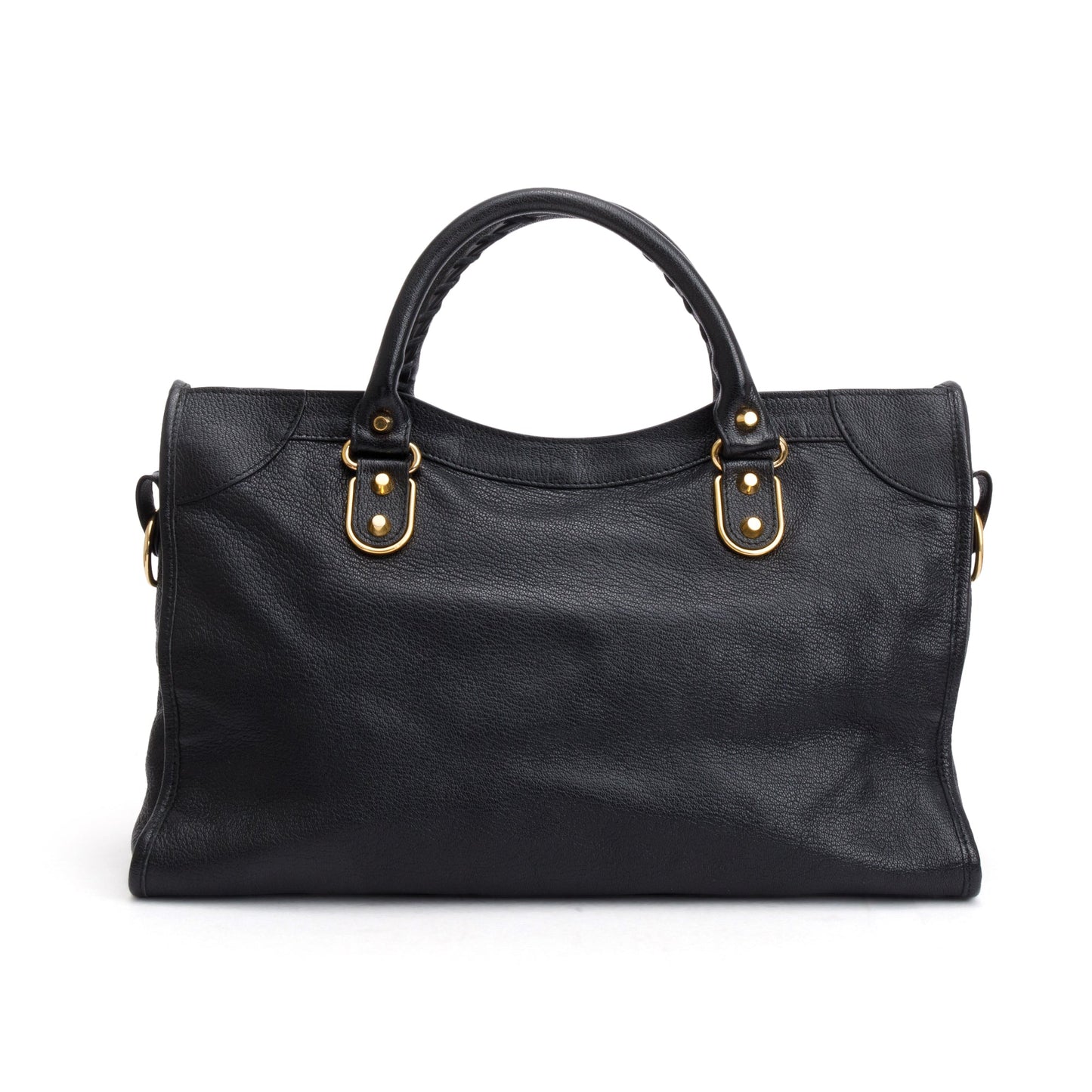 Balenciaga Black Chevre Leather Metallic Edge City Bag